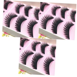 Ipetboom 3sets Long Thick False Eyelashes Natural Look Cluster Lash Easy Wear Removal for Lady Girls 5pairs*3