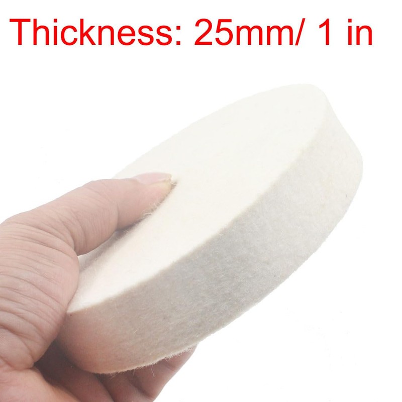 JUNLIXN 8 Inch Soft Wool Buffing Wheel - 5/8 Inch