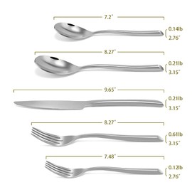 DEACORY Silverware Set Flatware Set Stainless Steel Cutlery Set Heavy Mirror Finished Dishwasher Safe Streamlined Handle Hotel Event Party Wedding Use 40 Pieces Service for 8