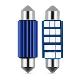 Middrivr 2PCS Interior Car LED Dome Light, Car Reading Light, High-brightness Double-pointed Roof Light, 42mm 2835 LED Bulb Replacement for Cars Map Door Dome Light License Plate Lights (Blue, 2PCS)