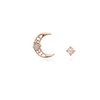 [Custom Made] Gemini Dear Moon Emerald Unbalanced Constellation Earrings OTE120615B
