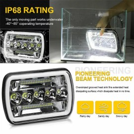 Unbranded Pair 5X7" 7x6" LED Headlight For1986-1995 Jeep Wrangler YJ 1984-2001 Cherokee XJ