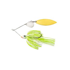 War Eagle Custom Lures Trokar Spinnerbait Tournament-Ready Fishing Lure, White Chartreuse, Tandem Willow (1/2 oz)