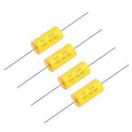 sourcing map 4Pcs 1uf Frequency Divider Capacitor, 250V Axial Audio Speaker Crossover MKP Film Capacitor