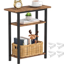 Heybly Narrow Side Table for Small Space, 25.2" Tall Nightstand HET005SR1