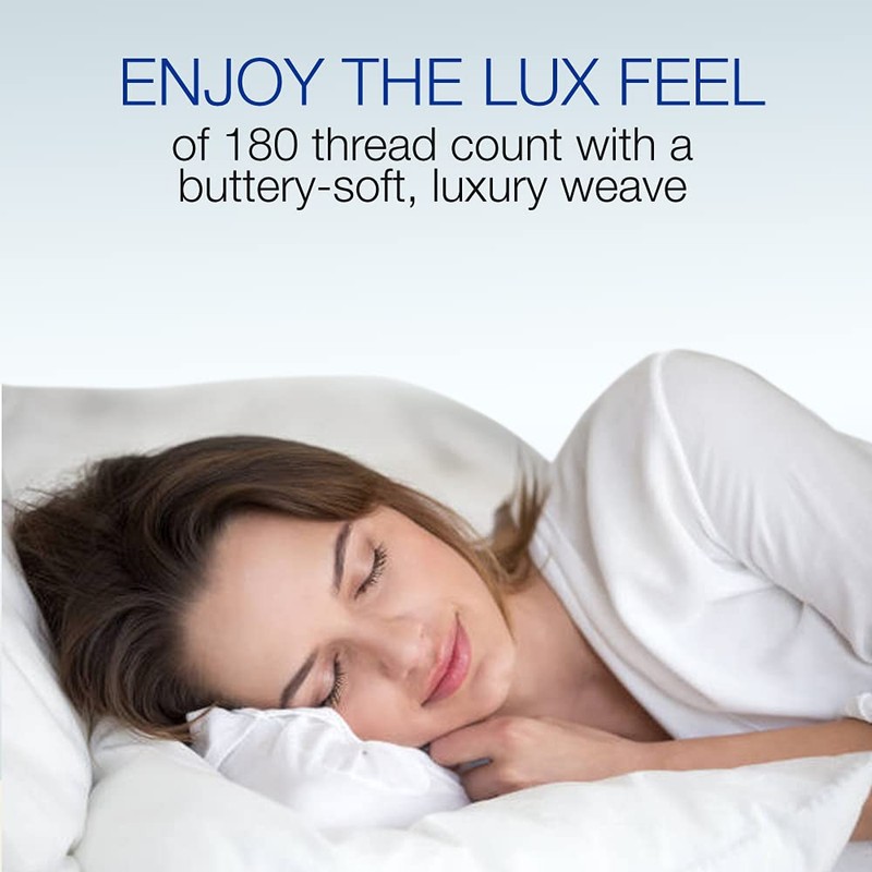 180 Thread Count 100% Pure Anti-Allergic Percale Fitted Sheet Stretches