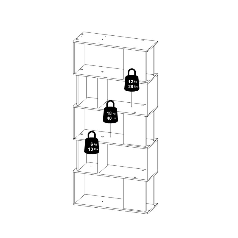 Tvilum Maze Modern Bookcase, Display Shelf and Decorative Room Divider