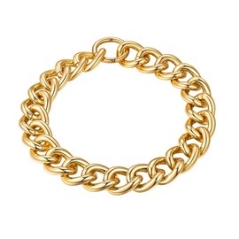 GOLDCHIC JEWELRY Oversized Chain for Women, 23mm Punk Chunky Chainlink Choker Necklace, Gold Cuban Link 20'' Choker for Wife