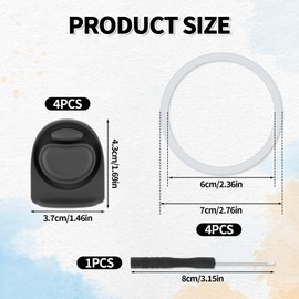 Tinoaly 4stk Ersatz Stopper mit 4stk Flaschendichtringen für Owala, O-Ring Wasserflaschen Deckelersatzteile für 19/24/25/32/40oz Dichtungsstopfen Zubehör