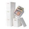 Gaoaodeyu 5 pack large plastic White storage bins with Lids
