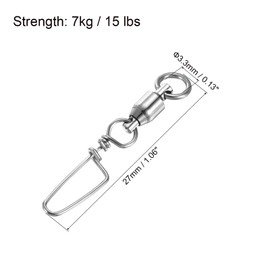 PATIKIL Fishing Snap Swivels, 16Pcs 15lbs Stainless Steel Ball Bearing Tackle for Saltwater Freshwater Fishing
