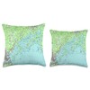 Casco Bay ME Maritime Map (1985) Throw Pillow