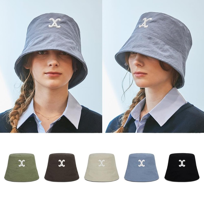 VARZAR VA Curved 3D Logo Drop Bucket Hat, Unisex Hat,