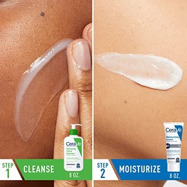 CeraVe Crema hidratante y lavado facial hidratante para el cuidado de la piel seca  Crema facial y corporal y limpiador facial hidratante sin espuma  