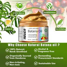 RBUGR Batana Oil for Hair Growth,1 Pack 100% Batana Natural Hair Growth Oil,Batana Oil Organic for Hair Growth, Promote Thicker, Stronger, Healthier Hair with Shine Treatment for Men&Women-4.23oz