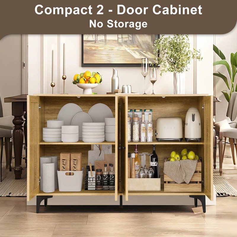 Rattan Cabinet, Buffet Cabinet with Storage