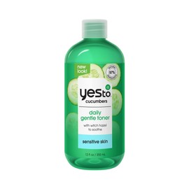 Yes To Cucumbers, Soothing + Calming Toner 12 Fl Oz, Sensitive Skin, Balance Tone, Hydrate, Nourish & Calm Skin Witch Hazel + Aloe Vera, Vegan, 97% Natural