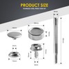 32Pcs 15mm Press Stud Kit, Stainless Steel Press Studs Snap