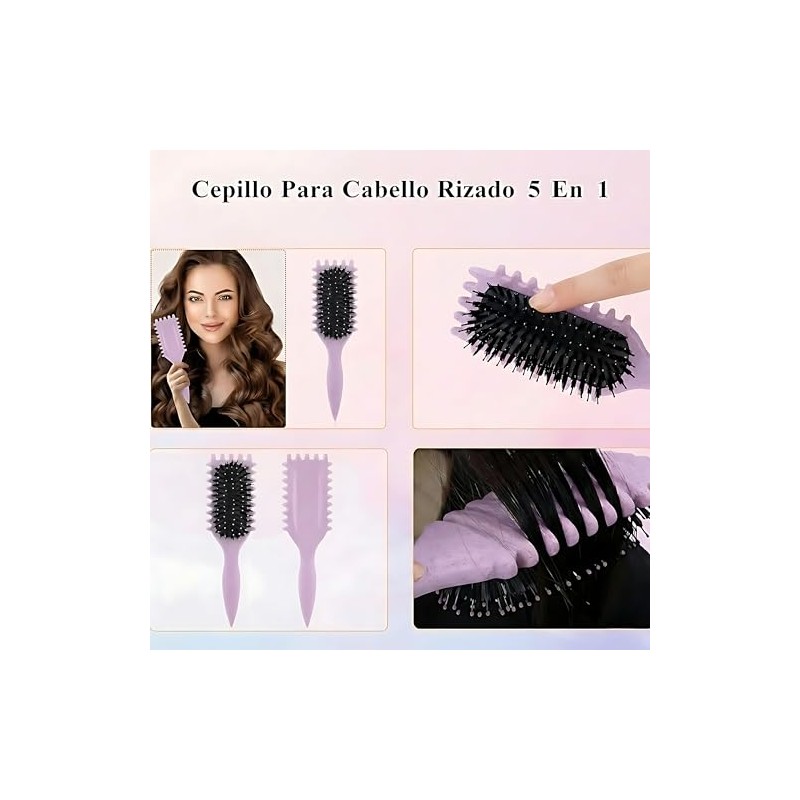 Cepillo para cabello rizado para mujeres,Curly hair brush (Morado)