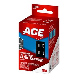 3M A-EB ACE Brand Elastic Bandage w/Clips: 3 in. Width (Black)