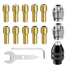 GVRGO Bohrfutter-Spannzangen-Set, 15-teilig, Ersatz 4486 4485 Bohrfutter-Spannzangen-Set, kompatibel mit Dremel 0,8–3,2 mm Schaft, Drehwerkzeug, Dremel 3000, 4000, 7700, 8200,