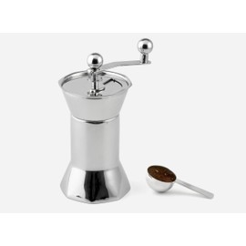 Weis Kaffeemühle mit Maßlöffel, Edelstahl, Silber, 10 x 10 x 21 cm