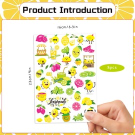 Gameza Lemon Temporary Tattoos Decorations - 200+ Cute Lemon Party Favors Decorations Supplies for Kids Funny Lemonade Tattoos Stickers Summer Fruit Lemonade Themed Birthday Party Supplies Rewards