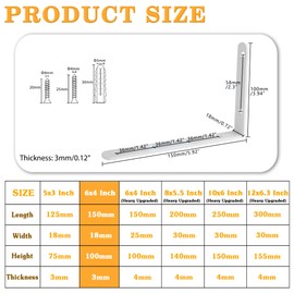 Alise Floating Shelf Brackets,White Bracket for Shelves Heavy Duty L Bracket Corner Brace,Stainless Steel Joint Angle Brace for Wooden Board Hanging Support,6x4 Inch(Pack of 4)