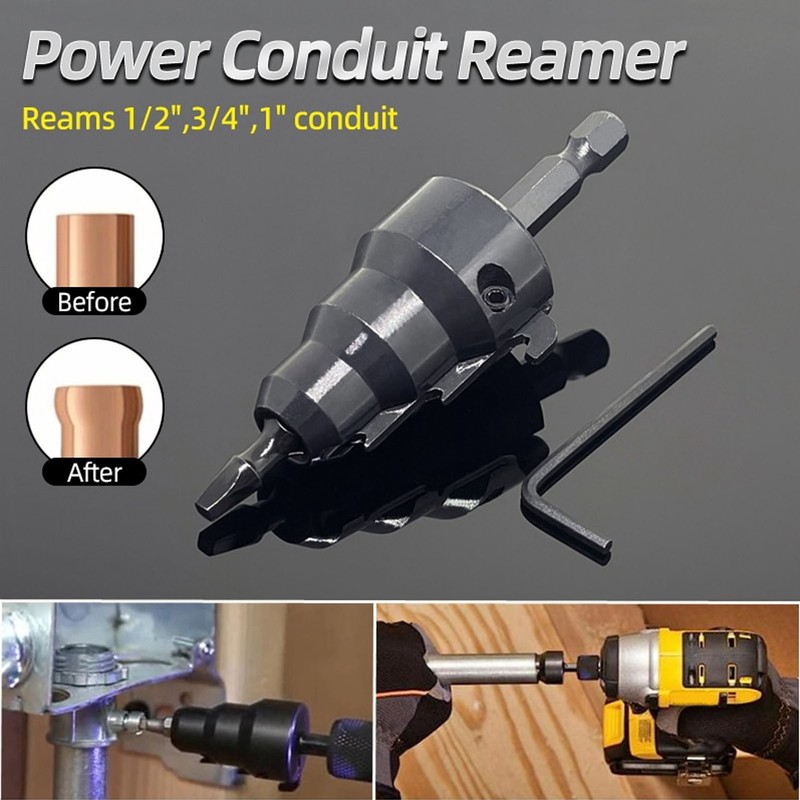 Electrical Conduit Reamer 1/4 Inch Shank High Carbon Steel Reaming