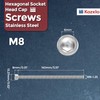 Kozelo 2 Pcs M8 Hex Socket Socket Cap Screw 304