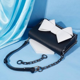 UNICRAFTALE 2pcs 14.5cm Long Bag Chain Straps Alloy Bag Strap Extender Cross Chains Black HandBag Chain with Spring Gate Rings Bag Replacement for Crossbody Bag Handles Purse Clutches Handles