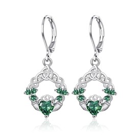 TALYKONG Claddagh Earrings for Women Celtic Knot Shamrock Dangle Earrings Irish Jewelry St Patricks Day Gifs for Women