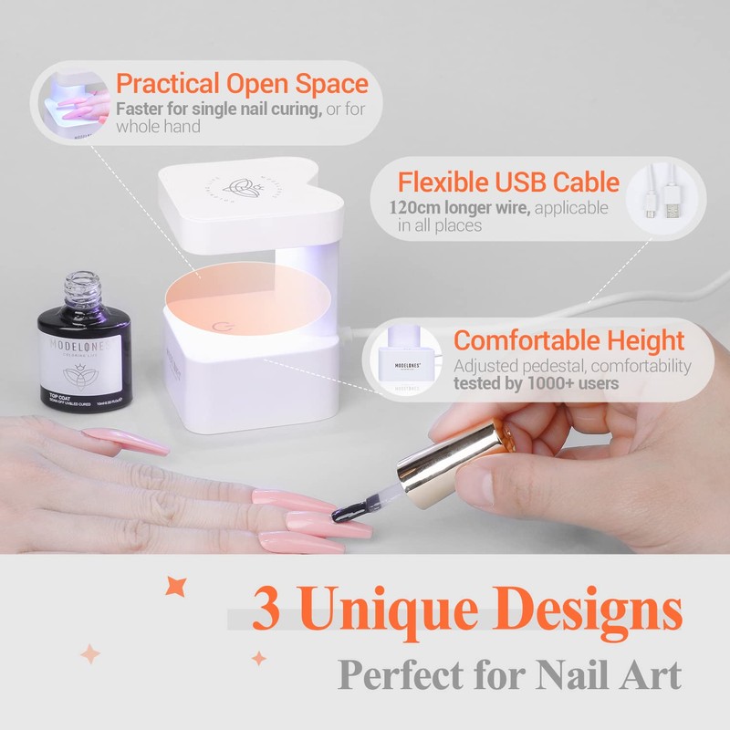 modelones Mini UV Light for Gel Nails Flash Curing 2