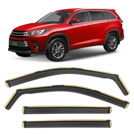 Shatterproof in-Channel Window Rain Guards for Highlander 2014-2019, Window Deflectors, Window Visors for Car, Vent Deflector, 4pcs