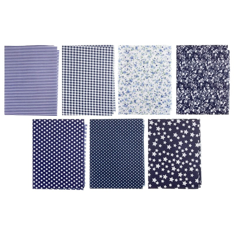 Faden & Nadel Fabric Set: 7 Patchwork Fabrics, 100% Cotton,