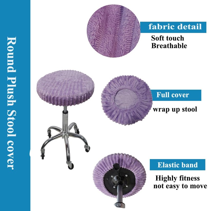 Shukii Stool Covers - 2 Pack Soft Slipcover with Elastic