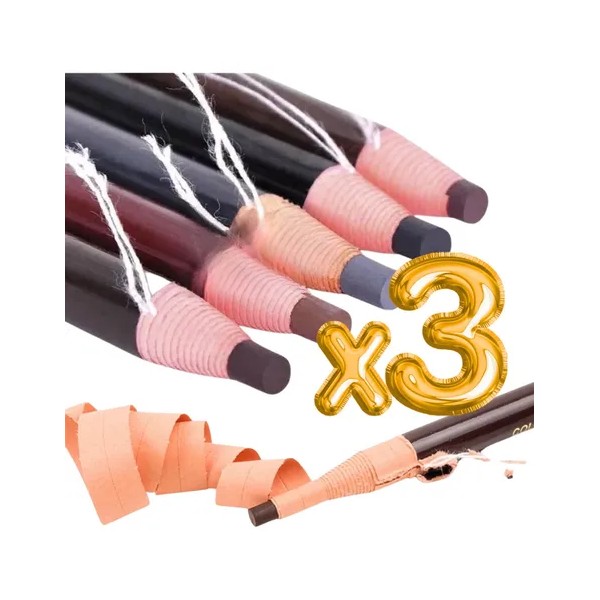 3 Lápiz Para Diseño Delineado De Cejas Microblading Colores Color