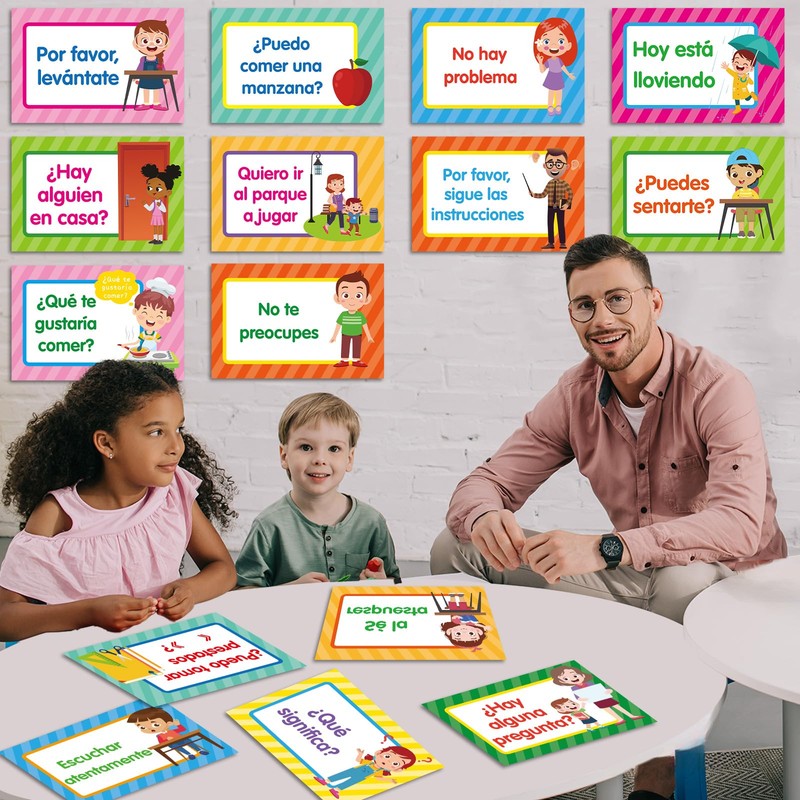 OBUSATT 15Pcs Spanish Poster Set Spanish Theme Learning Poster Study
