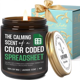 Funny Spreadsheet Candle Gifts for Coworker The Calming Scent of a Color Coded Spreadsheet, Accountant Candle Gifts for Women Men, Funny Accountant Gift for Christmas Birthday, Lavender Candles 9OZ