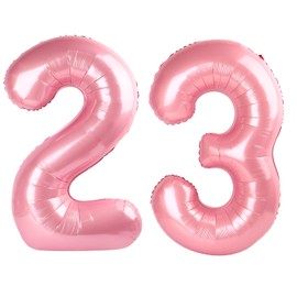 40 Inch Pearlescent Pink Number 23 Balloon Number 23 Balloon 40 Inch, 23th Birthday Party Decorations for Boy or Girl Huge Mylar Anniversary Party Supplies