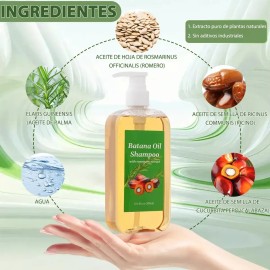 Shampoo 2 en 1 Oxyglow Batana y Romero para Crecimiento y Reparación Capilar 300ml