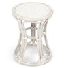 Breeze Handmade Rattan Wicker Stool Fully Assembled White Wash Color