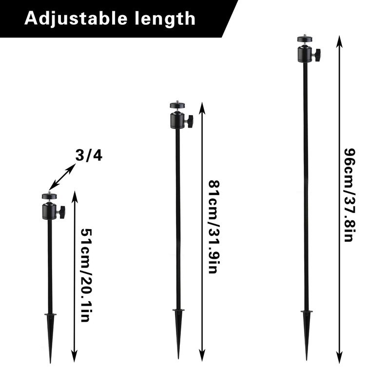Conical Ground Spike Camera Mount Floor Stand Universal Adapter with