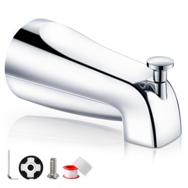 Bathtub Faucet Easy to Install Tub Spout with Diverter,American Standard Tub Faucet Replacement Fits 1/2" Copper Water Tube(5/8" Diameter) with Hex Wrench Chrome Finish