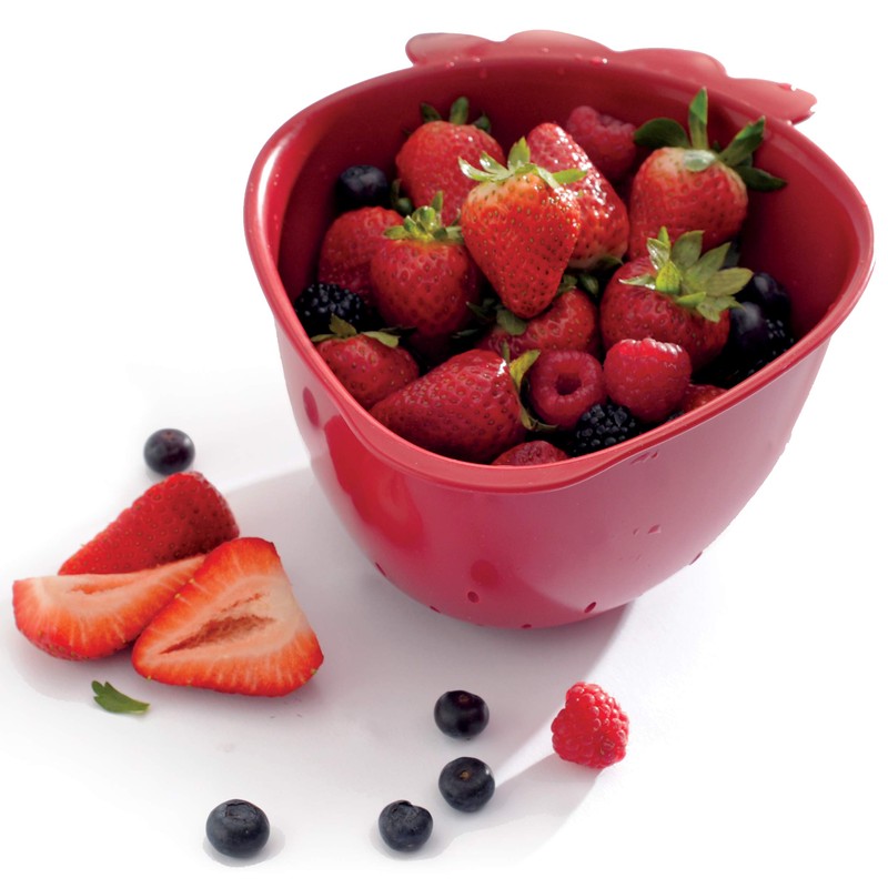 Norpro 2140 Strawberry Colander, Mini, Red