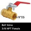 Uenede 2PCS Brass 3/8 Inch NPT Ball Valve and Nipple,