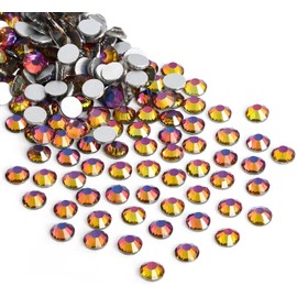 Jollin Glue Fix Crystal Flatback Rhinestones Glass Diamantes Gems for Crafting Nail Art Crafts Decorations Clothes Shoes 3.2mm (ss12 1440pcs, Blue Blaze)