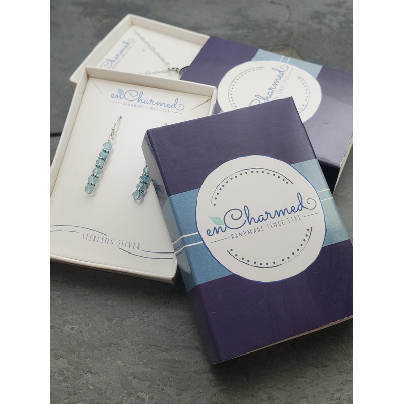 Sterling Silver Hematite Natural Gemstone Dangle Drop Earrings