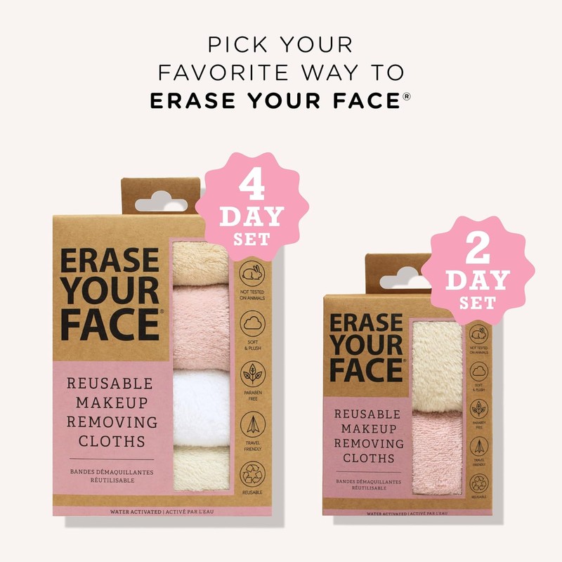 ERASE YOUR FACE Danielle Enterprises - Paños de maquillaje reutilizables