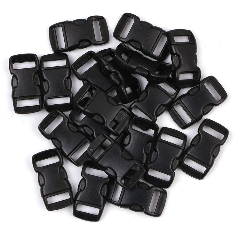 YQBOOM 3/8 Inch, 20 Pack Black Plastic Side Release Buckle